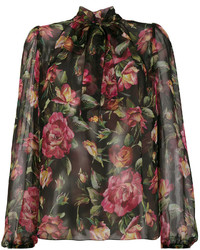 Dolce & Gabbana Chiffon Floral Print Blouse