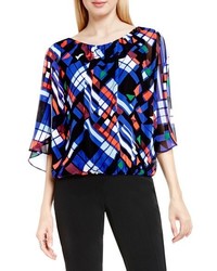 Vince Camuto Graphic Map Print Batwing Blouse