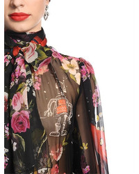 Dolce & Gabbana Flowers Space Printed Chiffon Dress