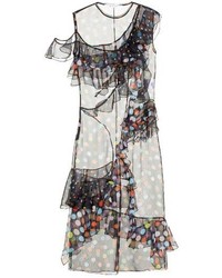 Givenchy Vintage Dots Print Silk Chiffon Dress