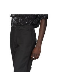 Clot Black And Blue Graphic Cropped Relaxed Trousers