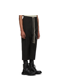 Rick Owens Black Embroidered Cropped Astaire Trousers