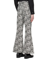 The World Is Your Oyster Black White Graphic Trousers