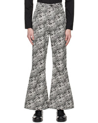 The World Is Your Oyster Black White Graphic Trousers