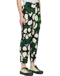 Homme Plissé Issey Miyake Green Off White Printed Trousers
