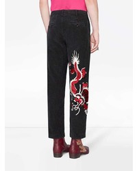 Gucci Marbled Corduroy Chino With Dragon