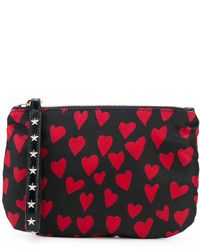 RED Valentino Heart Print Zipped Clutch