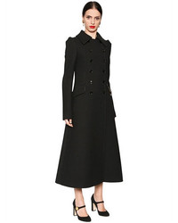 Dolce & Gabbana Double Breasted Wool Crepe A Line Coat