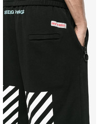Off-White Black Diagonal Stripe Long Shorts