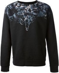 Black Print Crew-neck Sweater