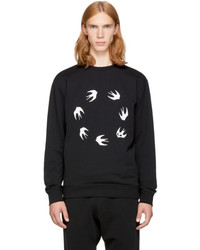 McQ Alexander Ueen Black Circle Swallow Sweatshirt