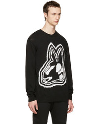 McQ Alexander Ueen Black Intarsia Bunny Sweater