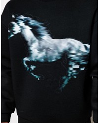 Asos Oversized Sweatshirt In Neoprene With Print