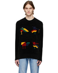 4SDESIGNS Black 4 Birds Sweater