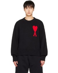 AMI Alexandre Mattiussi Black Ami De Cur Sweater