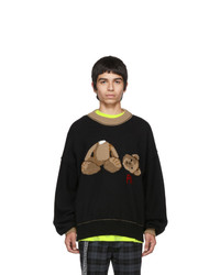 Palm Angels Black And Brown Kill The Bear Crewneck Sweater