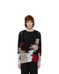 Isabel Benenato Black And Multicolor Knit Sweater