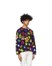R13 Black And Multicolor Oversized Stars Sweater