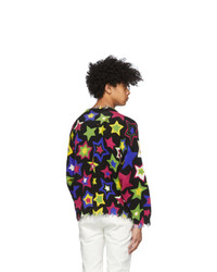 R13 Black And Multicolor Oversized Stars Sweater