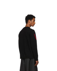 Valentino Black And Red Cashmere Logo Sweater
