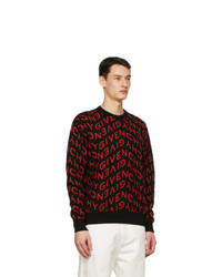 Givenchy Black And Red Refracted Sweater