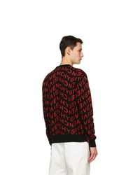 Givenchy Black And Red Refracted Sweater