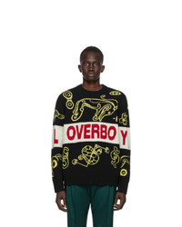 Charles Jeffrey Loverboy Black And Yellow Logo Squiggle Sweater