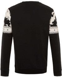 Topman Black Baroque Placet Printed Sweatshirt