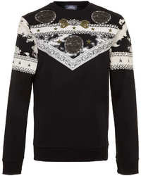 Topman Black Baroque Placet Printed Sweatshirt