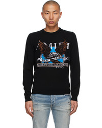 Amiri Black Cashmere Eagle Intarsia Sweater
