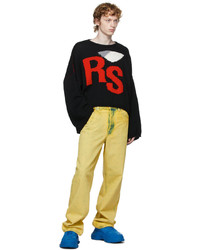 Raf Simons Black Cropped Logo Sweater