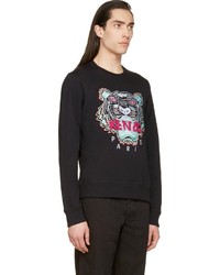 Kenzo Black Embroidered Tiger Logo Sweatshirt