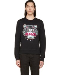 Kenzo Black Embroidered Tiger Logo Sweatshirt