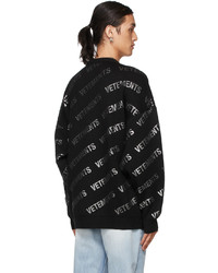 Vetements Black Glitter Monogram Sweater