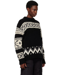 Sacai Black Gray Nordic Sweater