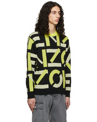 Kenzo Black Green Monogram Classic Sweater