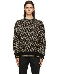 Versace Black Jacquard La Greca Sweater