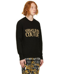 VERSACE JEANS COUTURE Black Jacquard Sweater