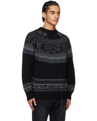 Sacai Black Jacquard Sweater