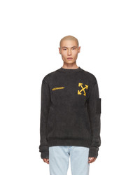 Off-White Black Knit Flamed Bart Sweater