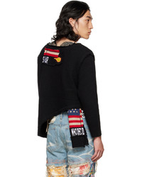 Who Decides War by MRDR BRVDO Black Layered Sweater