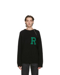 Raf Simons Black Letter Badge Sweater
