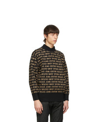 VERSACE JEANS COUTURE Black Logo Pattern Sweater