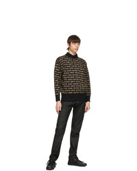 VERSACE JEANS COUTURE Black Logo Pattern Sweater