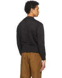 CONNOR MCKNIGHT Black Mock Neck Varsity Sweater