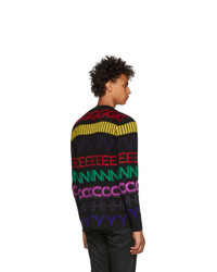 Givenchy Black Multicolor Logo Sweater