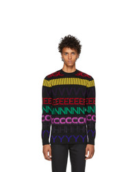 Givenchy Black Multicolor Logo Sweater