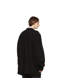 Raf Simons Black Oversized Patches Sweater