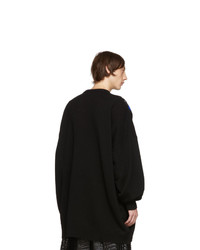 Raf Simons Black Oversized Patches Sweater