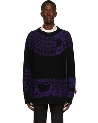 Yuki Hashimoto Black Purple Inside Out Sweater